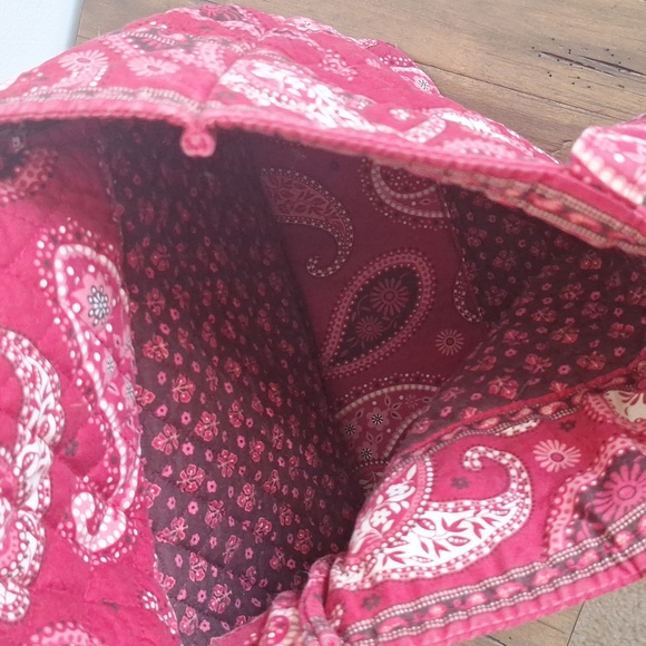 Vera Bradley Mesa Red Quilted Cotton Tote Bag Retired Paisley - Picture 7 of 12